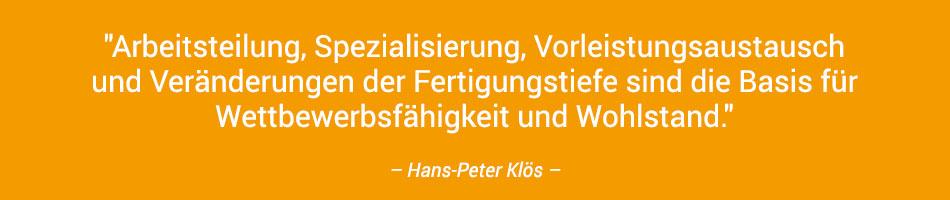 Zitat Hans-Peter Klös